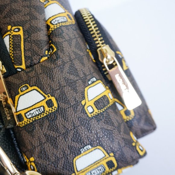 Michael Kors Erin Small MINI Convertible Backpack NEW YORK CITY MK Brown Multi